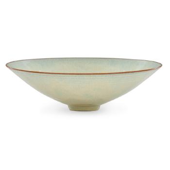 Low flaring bowl, pale celadon glaze by 
																			Gertrud & Otto Natzler