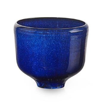 Bowl with curled lip, cobalt blue glaze by 
																			Gertrud & Otto Natzler