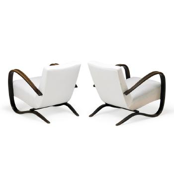 Two lounge chairs by 
																			Jindrich Halabala