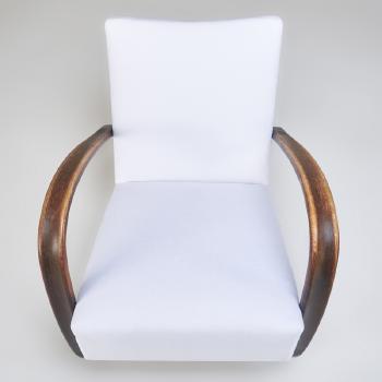 Two lounge chairs by 
																			Jindrich Halabala