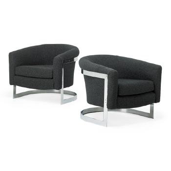 Pair of lounge chairs by 
																			Milo Baughman