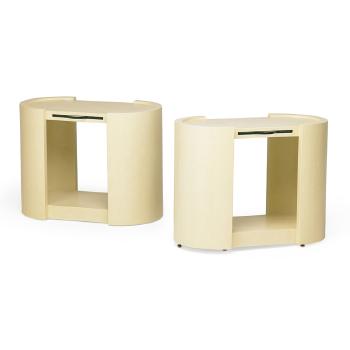 Pair of side tables by 
																			Karl Springer