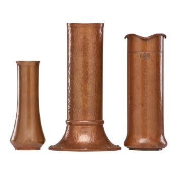 Three vases, smallest by Karl Kipp by 
																			 Roycrofters