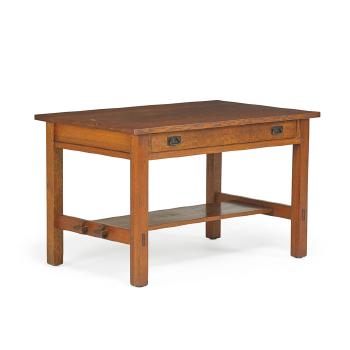 Single-drawer library table by 
																			 L & JG Stickley