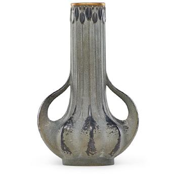 Two-handled Amphora vase with stylized leaves by 
																			Paul Dachsel