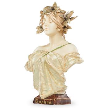 Small Amphora porcelain Daphne bust by 
																			Ernst Wahliss