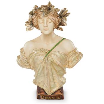 Small Amphora porcelain Daphne bust by 
																			Ernst Wahliss