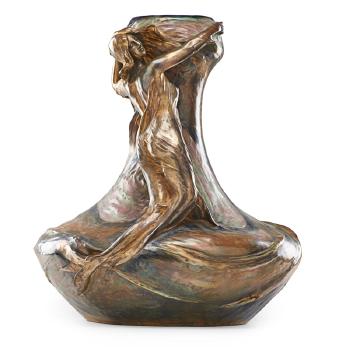 Massive Amphora vase with Nymph from the Fates  series by 
																			 Riessner, Stellmacher & Kessel