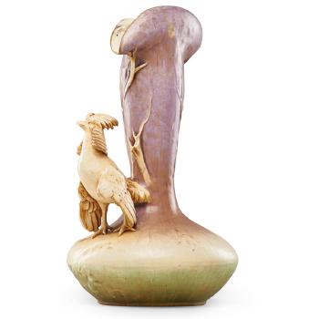Large Amphora pheasant vase by 
																			 Riessner, Stellmacher & Kessel