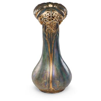 Tall Amphora vase with hyacinth by 
																			 Riessner, Stellmacher & Kessel