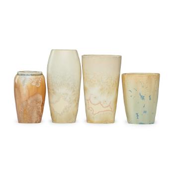 Four small vases by 
																			 University City Pottery