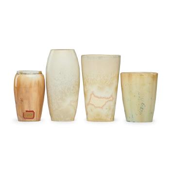 Four small vases by 
																			 University City Pottery