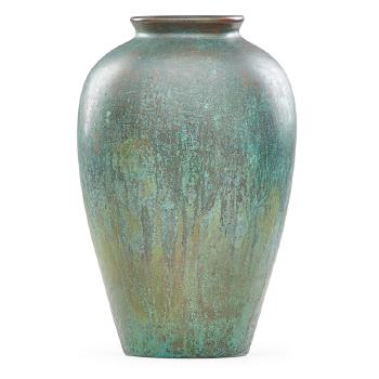 Large copper-clad vase by 
																			Charles Walter Clewell