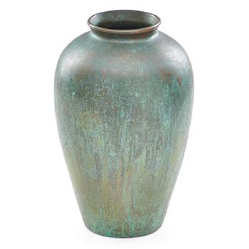 Large copper-clad vase by 
																			Charles Walter Clewell