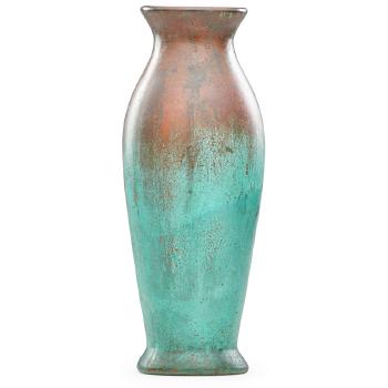 Tall copper-clad vase by 
																			Charles Walter Clewell