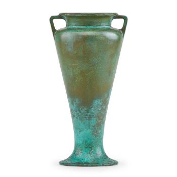 Two-handled patinated bronze vase by 
																			Charles Walter Clewell