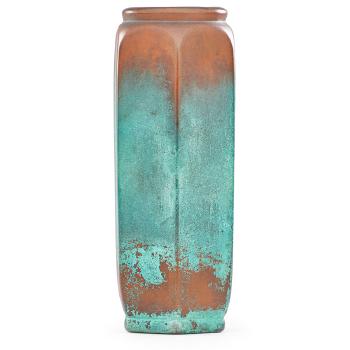 Faceted copper-clad vase by 
																			Charles Walter Clewell