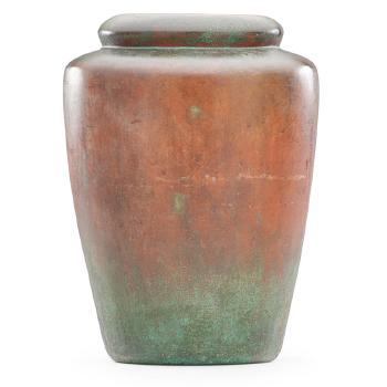 Large copper-clad vase by 
																			Charles Walter Clewell