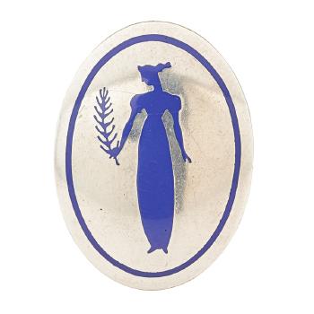 Pin with maiden holding sheaf of wheat by 
																	Georg Stoger