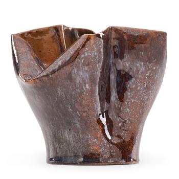Folded vessel by 
																			George Edgar Ohr