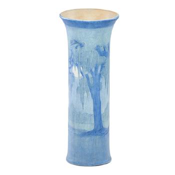 Fine unusually tall scenic vase with live oaks, Spanish moss, and full moon by 
																			Anna Frances Connor Simpson