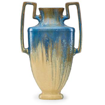 Large two-handled urn by 
																			 Fulper Pottery