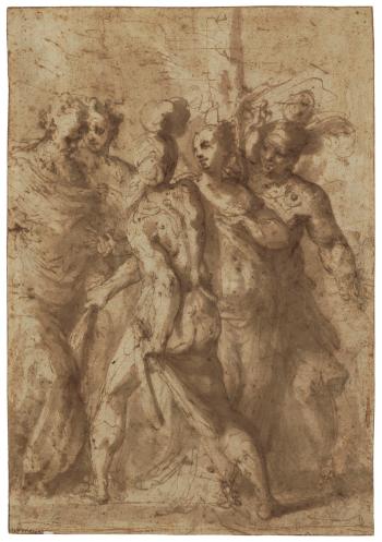 The Martyrdom of a Female Saint by 
																	Jacopo Zanguidi