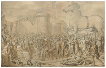The Entry of the Trojan Horse by 
																	Joseph Denis Odevaere
