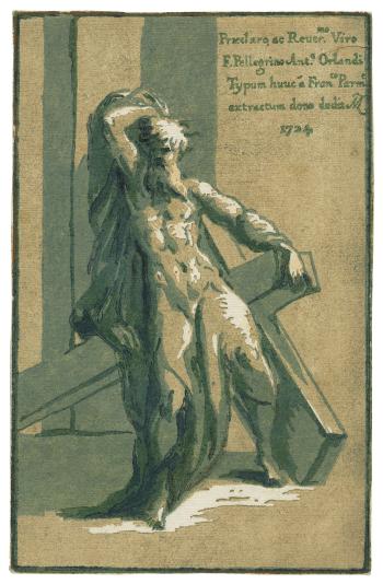 Saint Andrew Seated on His Cross by 
																	 Parmigianino