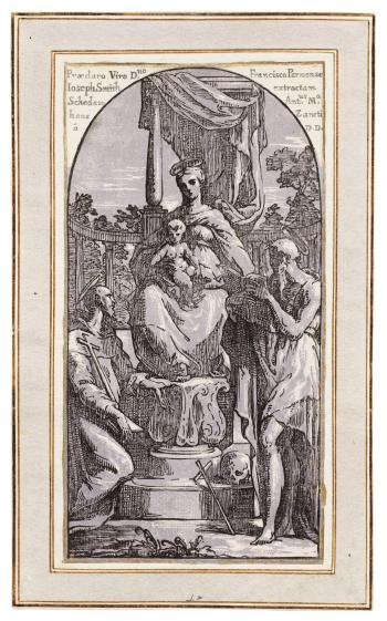 The Virgin Seated With Saints Jerome and Francis by 
																	 Parmigianino