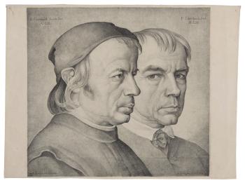 Double Portrait of the Painter Konrad Eberhard and His Brother Franz by 
																	Johann Anton Alban Ramboux