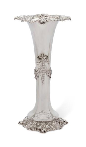 An American silver presentation vase of presidential interest by 
																	 Galt & Bro