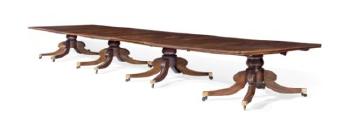 An Irish William Iv Mahogany Four-pedestal Extension Dining Table by 
																	 Mack Williams and Gibton