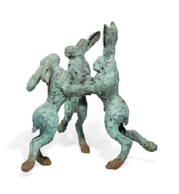 Dancing Hares by 
																	Sophie Ryder