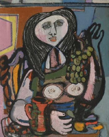 Woman With Grapes by 
																	Jankel Adler