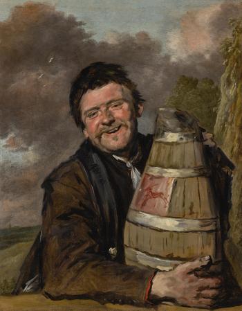 Portrait of a Fisherman Holding a Beer Keg by 
																	Frans Hals