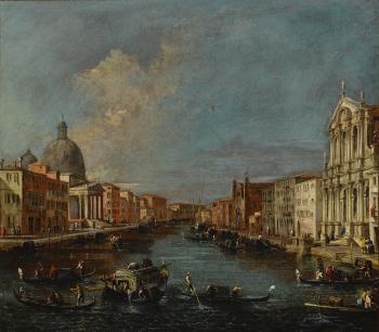 Venice, a View of the Grand Canal With San Simeone Piccolo by 
																	Francesco Guardi