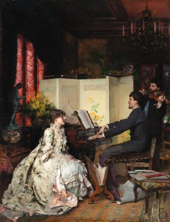 The Duet by 
																	Pascal Adolphe Jean Dagnan-Bouveret