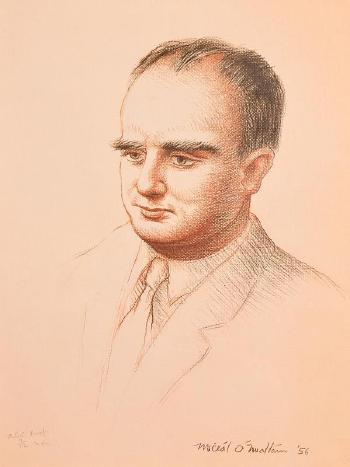 Portrait of Brian Ó'Nualláin by 
																			Micheal O'Nuallain