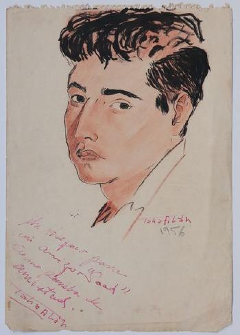 Portrait de l'artiste Saad Bencheffaj par Ataallah en 1956 by 
																	Mohamed Romain Ataallah