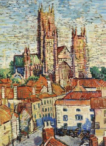 La cathédrale de Canterbury  by 
																	Mieczyslaw Lurczynski