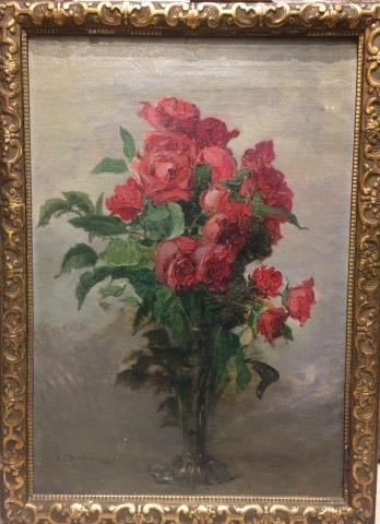 Bouquet De Roses Rouges by 
																	Edmond Louis Dupain