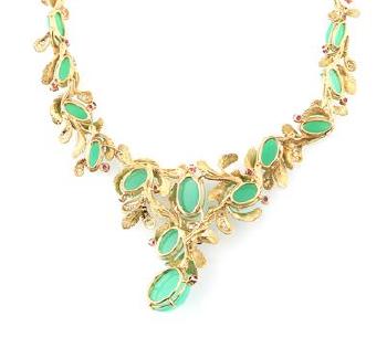 A Chrysoprase Necklace Total Weight C. 120 Ct By René Kern by 
																			 Rene Kern