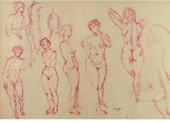 Study: Nude Figures by 
																			Joseph Capozio