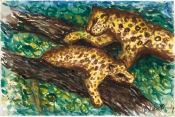Untitled, Two Leopards, 1983 by 
																	Malcolm Morley
