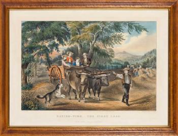 Haying-time. The First Load (C. 2760; G. 2988; P. 2380) by 
																	 Currier and Ives