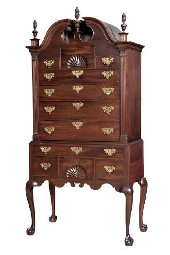Chippendale Mahogany Bonnet-top High Chest by 
																	Thomas Chippendale