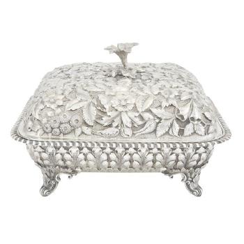 Sterling Silver Covered Entre Dish by 
																	 J E Caldwell & Co