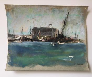 Wharf With Crane by 
																			Ray Nolin