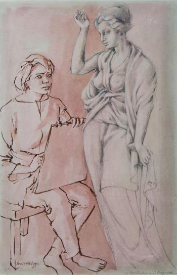Art Student And Caryatide by 
																			Louis Kahan